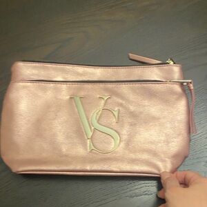 Victoria's Secret Metallic Pink Cosmetic Bag